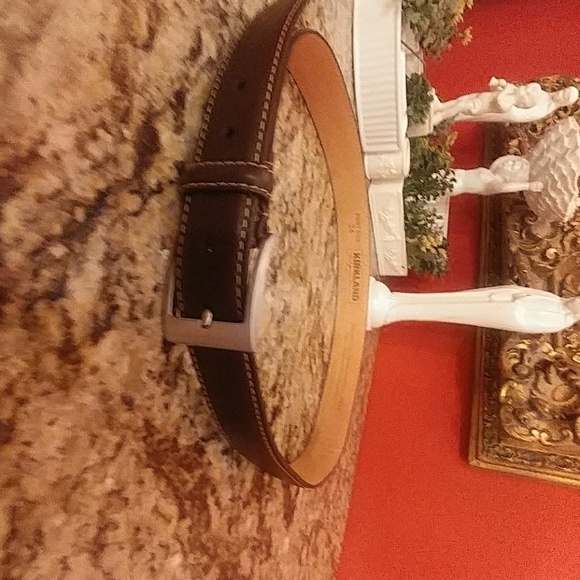 KIRKLAND Leather Belt, Size 34, Brown - Picture 1 of 3